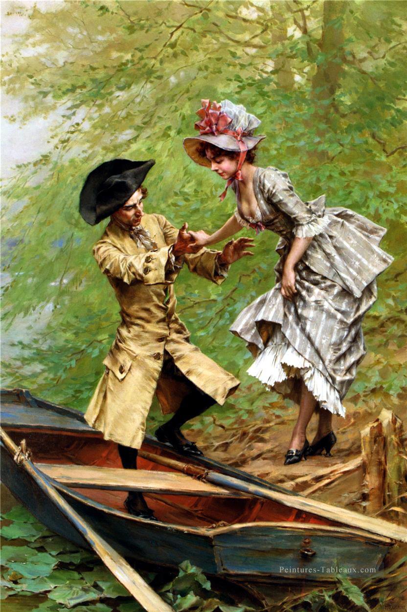 Gentleman et Lady to Junk Espagne Dynastie des Bourbons Mariano Alonso Pérez Peintures à l'huile